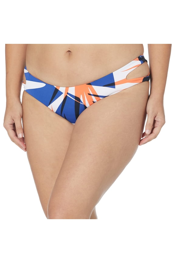 Bikini Lab Women's Cut Out Hipster Bikini Swimsuit Bottom, Blue//Sonic Boom, L