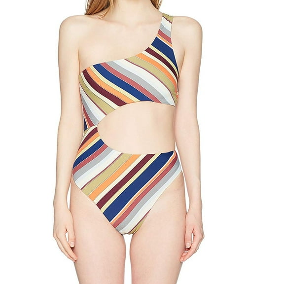 Bikini Lab Women's Standard Funky Town Cut-Out Monokini One Piece Swimsuit, Multi, Medium