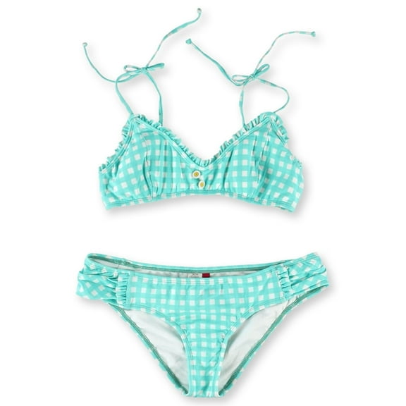 Bikini Lab Womens Bralette Hipster 2 Piece Bikini, Blue, X-Large