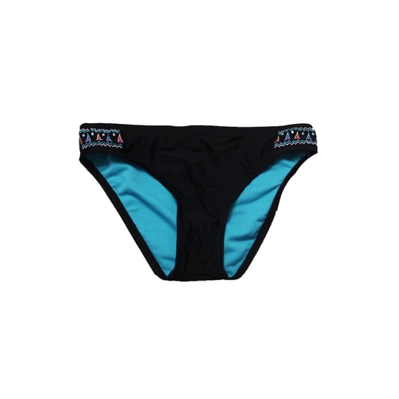 Bikini Nation Black Stitch Perfect Embroidered Hipster Bikini Bottom M