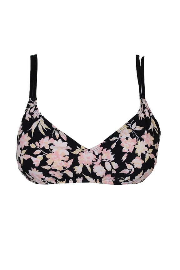 Pickin' Petals Womens Strappy Bikini Top Multi Color Large, Ladies