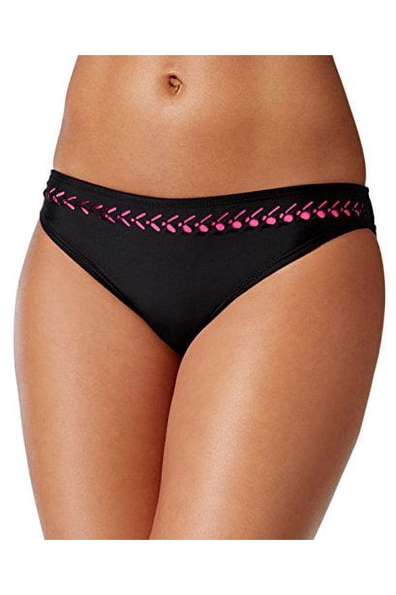 Women's Laser Tag Cutout Hipster Bikini Bottom (Blackpink, Medium)