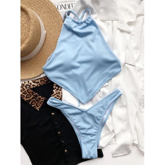 Bikini New Solid Color 2 Piece Swimsuit For Women Sexy Bikini Multi-Color Swimsuit Mujer Biquini