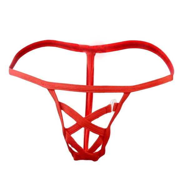 Bikini Panties Briefs Men'sLow Waist Ice Male G Strings Mens Silk Micro Erogenous Intimates Niche Sleepwear Red One Size