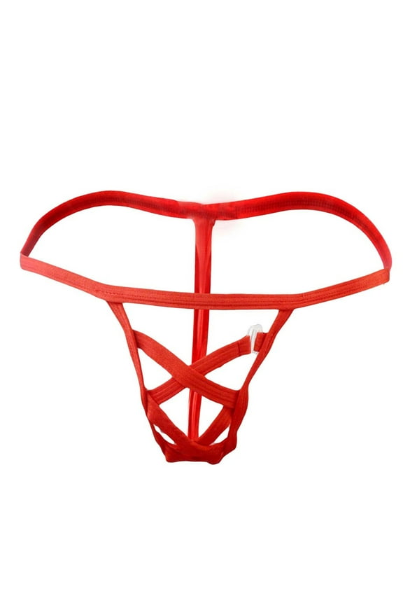 Bikini Panties Briefs Men'sLow Waist Ice Male G Strings Mens Silk Micro Erogenous Intimates Niche Sleepwear Red One Size