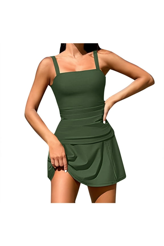 Bikini Set Swimwear,Women Two Piece Tankini Swimsuits With Skirt Vintage High Waisted Bathing Suits Push Up Swimdress Features:,Sexy One Piece Swimsuit for Women(Size:3XL)