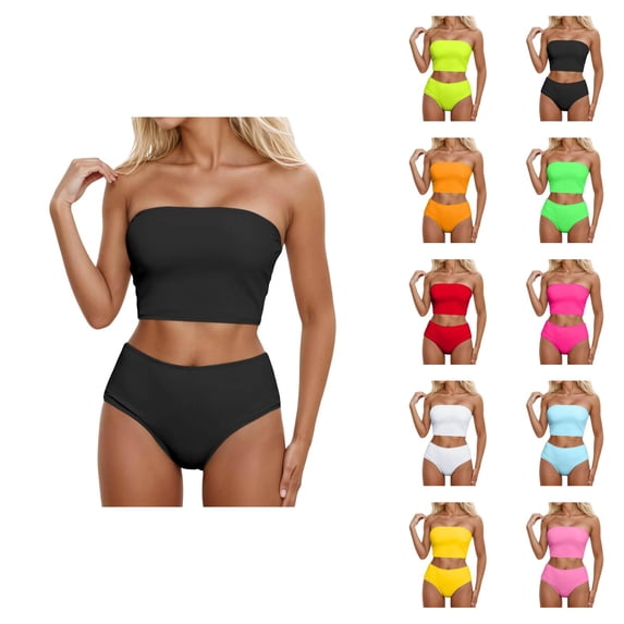 Bikini Set for Women Cutout Top Two Piece Swimsuit High Waist Bottom Tummy Control Swimwear Beach Vacation Pool Party