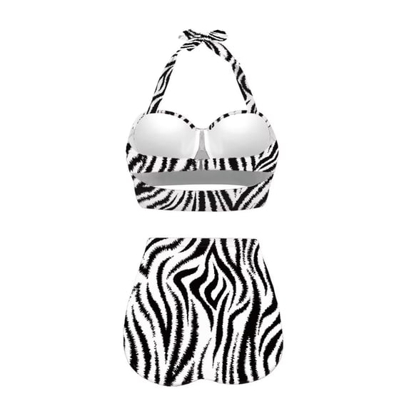 Bikini Set for Women One Shoulder Top Triangle Bottom Two Piece Swimsuit High Waisted Swimwear Tummy Control Beach Vacation