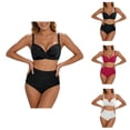 thumbnail image 1 of Bikini Set for Women Three Piece Swimsuit with Cover Up Skirt High Waisted Bottom Tummy Control Swimwear Beach Vacation Outfit, 1 of 6