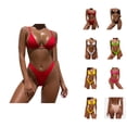 thumbnail image 1 of Bikini Set for Women Two Piece Swimsuit U Wire Cutout High Waisted Textured Swimwear Tummy Control Bathing Suit Beach Vacation, 1 of 5
