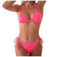 thumbnail image 1 of Bikini Sets For Women Triangle String Halterneck Push Up Two Piece Cute Bathing Suit Swimsuits, 1 of 7
