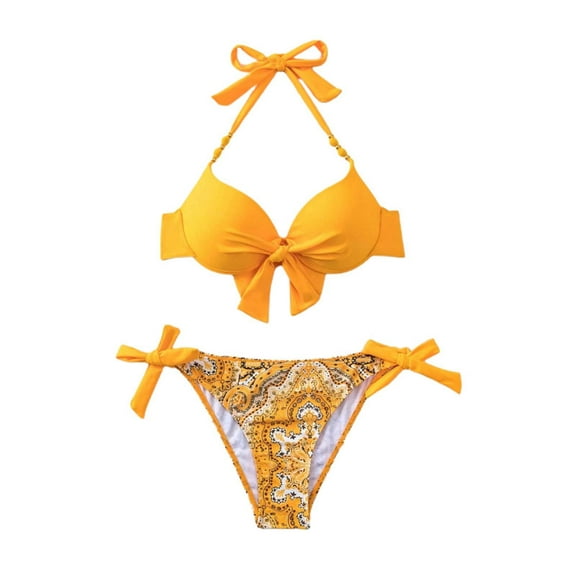 Bikini Sets For Women Two Piece High Waisted Halterneck Flattering Swimwear Seaside Beachwear Swimsuits