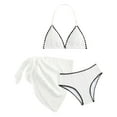 thumbnail image 1 of Bikini Sets for Teens Girls 3 Piece Bathing Suit Allover Printed Smocked Adjustable Straps Bikini Set with Skirt Swimwear 7-13 Years, 1 of 6
