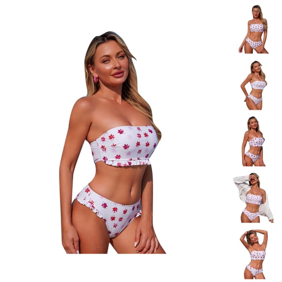 Bikini Sets for Women Floral Print Tankini Womens Two Piece Swimsuits Separates Bathing Outfit