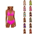 thumbnail image 1 of Bikini Sets for Women Halter Push Up Triangle Bikini Top with High Waisted Swim Bottom Two Piece Swimsuit Bathing Suit, 1 of 6