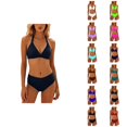 thumbnail image 1 of Bikini Sets for Women Halter Push Up Triangle Bikini Top with High Waisted Swim Bottom Two Piece Swimsuit Bathing Suit, 1 of 6