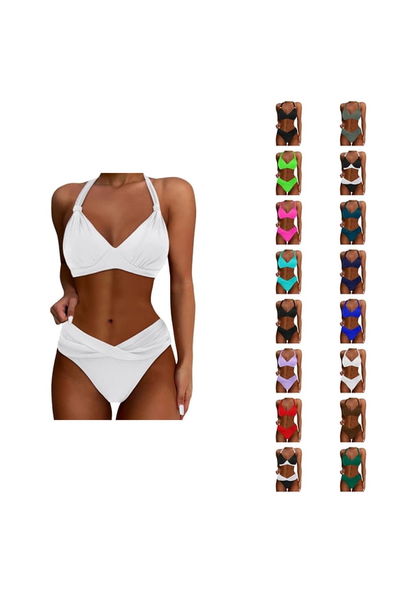 Bikini Sets for Women Push Up Two Piece Bathing Suit Vintage Swimsuit with Padded Top Supportive Athletic Swimwear for Summer Vacation