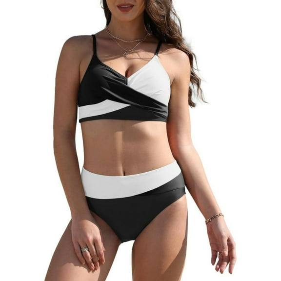 Bikini Sets for Women Swimsuits High Waisted Tummy Control Two Piece Bathing Suit Women