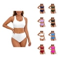 thumbnail image 1 of Bikini Sets for Women Two Piece Swimsuit Push Up Padded Top High Waisted Bottom Tummy Control Bathing Suit Beach Swimwear Vacation, 1 of 6