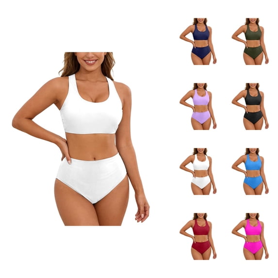 Bikini Sets for Women Two Piece Swimsuit Push Up Padded Top High Waisted Bottom Tummy Control Bathing Suit Beach Swimwear Vacation