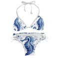 Bikini Sets for Women,Womens bathing suits,Swimsuit Women,XS,Blue Retro