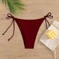 thumbnail image 1 of Bikini Shorts For Women Bikini Full Coverage Wine Mid Rise Bikini Bottom Womens Swimsuits, 1 of 5