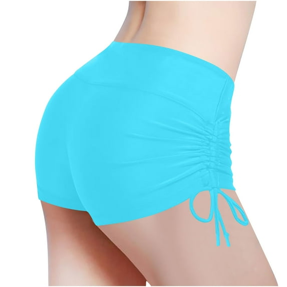 Bikini Shorts for Women String Tie Side Swim Suits Low Rise Drawstring Bathing Suit Put On Strech Tummy Control Sweatpants Quick Dry Active Swimsuit Pool Party Beach Holiday Swimwear