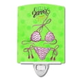 thumbnail image 1 of Caroline's Treasures BB8200CNL Bikini Swimsuit Green Polkadot Ceramic Night Light, Green, 6x4x3", multicolor, 1 of 2