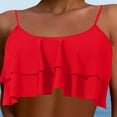 thumbnail image 1 of Bikini Tops For Women Square Neck Sporty Bathing Suit Red Bathing Suit For Women Womens Summer Outfit, 1 of 3