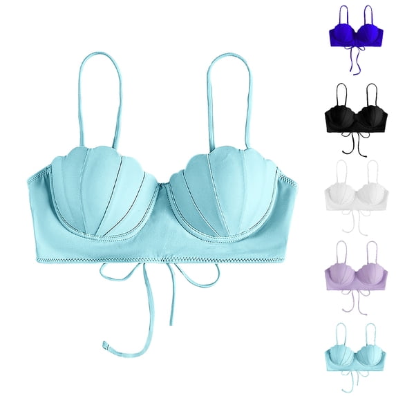 Bikini Tops for Women Adjustable Straps Bathing Suit Top Athletic Full Coverage Swim Top Only