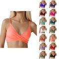 thumbnail image 1 of Bikini Tops for Women Push Up V Neck Adjustable Spaghetti Strap Twist Ruced Front Swimsuit Top Bathing Suit Tops, 1 of 6