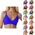 thumbnail image 1 of Bikini Tops for Women Push Up V Neck Adjustable Spaghetti Strap Twist Ruced Front Swimsuit Top Bathing Suit Tops, 1 of 6