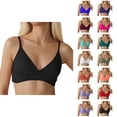 thumbnail image 1 of Bikini Tops for Women Push Up V Neck Adjustable Spaghetti Strap Twist Ruced Front Swimsuit Top Bathing Suit Tops, 1 of 6