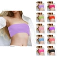 thumbnail image 1 of Bikini Tops for Women Ribbed Strapless Bandeau Tube Swimsuit Top Bathing Suit Tops, 1 of 5