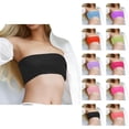 thumbnail image 1 of Bikini Tops for Women Ribbed Strapless Padded Bandeau Bikini Top Bathing Suit Top Swimwear, 1 of 5