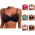 thumbnail image 1 of Bikini Tops for Women Twist Front Push Up Underwire Padded Bra Swimsuit Top Bathing Suit Tops, 1 of 5