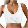 thumbnail image 1 of Women Swimsuit Bikini Top Wrap Self Tie Bathing Suit with Fixed Wide Straps, 1 of 7