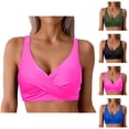 thumbnail image 1 of Bikini Tops for Women Twist Front V Neck Bikini Bra Bathing Suits Top Swimsuit Tops Swimwear, 1 of 6