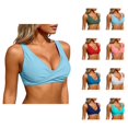thumbnail image 1 of Bikini Tops for Women Twist Front V Neck Push Up Padded Swimsuit Top Bathing Suit Tops, 1 of 7