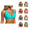 thumbnail image 1 of Bikini Tops for Women Twist Front V Neck Push Up Padded Swimsuit Top Bathing Suit Tops, 1 of 7