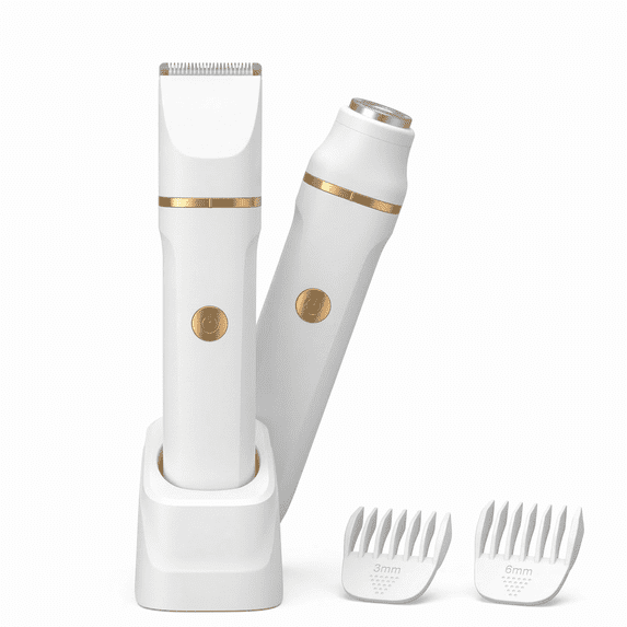 OBACRE 2-in-1 Electric Bikini Trimmer and Facial Shaver for Women, Waterproof Cordless Body Groomer with Ceramic Blade