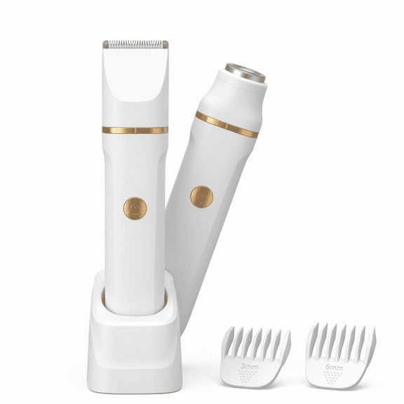 OBACRE 2-in-1 Electric Bikini Trimmer and Facial Shaver for Women, Waterproof Cordless Body Groomer with Ceramic Blade