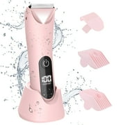 Bikini Trimmer for Women,Electric Razors for Women & LED Display,Wet/Dry Pubic Body Hair Trimmer,IPX7 Waterproof-Easy Cleaning Body Shaver Bikini Razor,Ceramic Blade,Women's Gifts