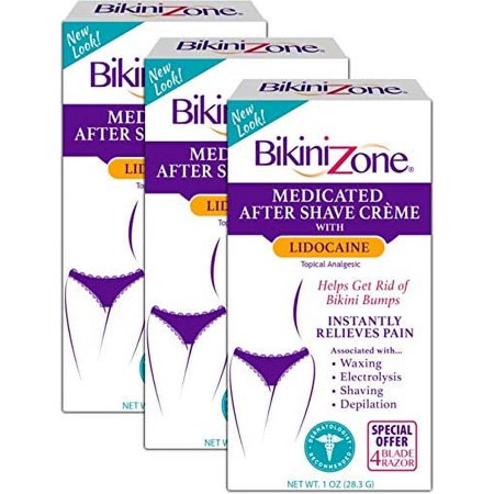 Bikini Zone Medicated After Shave Creme - Pack of 3