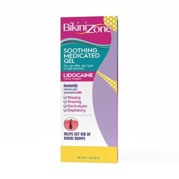 Bikini Zone Medicated Aftershave Gel for Sensitive Skin, Clean Mint Scent, 1 oz