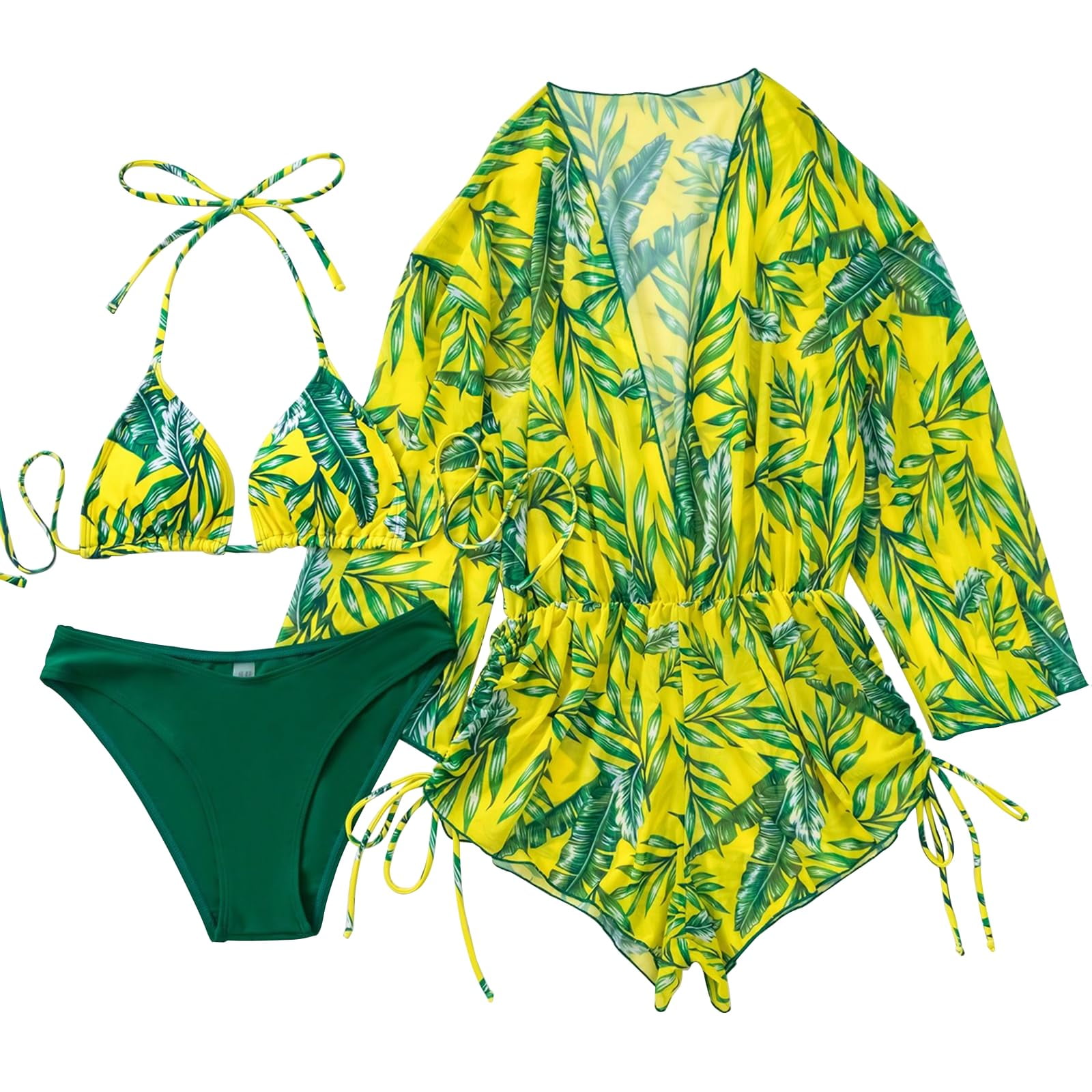 Bikini for Women Bikini Short Summer Beach Halter Triangle Swimsuits 3 ...