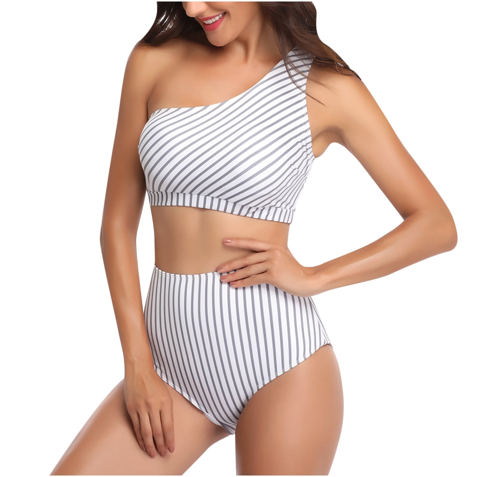 Rayson Women's High Waisted Bikini Set Tummy Control One Shoulder Two Piece  Swimsuits Cut Out Bandage Swimsuits : : Clothing, Shoes 