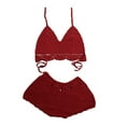 thumbnail image 1 of Bikinis Sets for Women 2 Piece Swimsuit for Women Women's New Fashion Cutout Shell-Style Top Paired with Hand-Woven Bikini Swimwear, 1 of 1