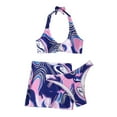 thumbnail image 1 of Bikinis Swimsuit for Women, Floral Print 3 Pieces Set, Triangle Bikini Bathing Suit with with Cover Up Beach Skirt, 1 of 4