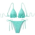 thumbnail image 1 of Bikinis for Women Two Piece Swimsuit High Cut Swimwear Halter String Triangle Bikini Sets Bathing Suits (L, Green), 1 of 5